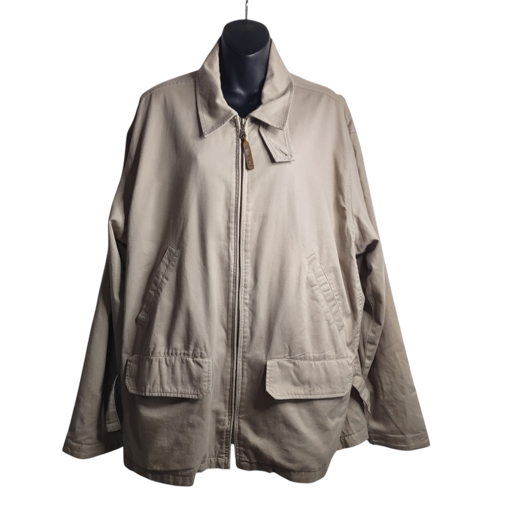 VTG Fieldmaster Men's Size Large Beige Zip Up Pockets Lined  Jacket Size L